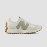 New Balance Women's 327 Sneaker in Beige/White/Green