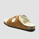 Birkenstock Arizona Shearling en vison (étroit)