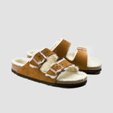 Birkenstock Arizona Shearling en vison (étroit)