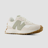 New Balance Women's 327 Sneaker in Beige/White/Green