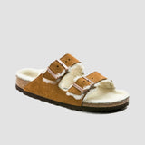 Birkenstock Arizona Shearling en vison (étroit)