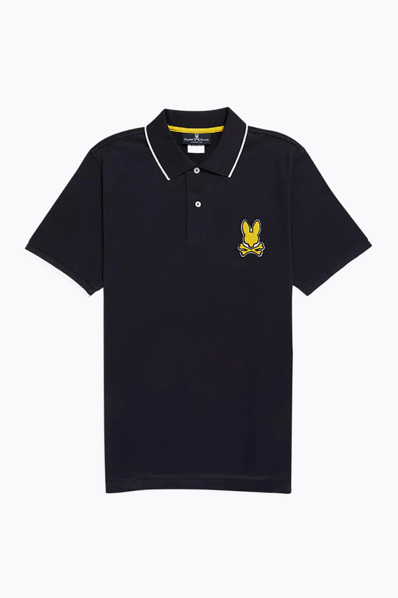 Psycho Bunny Men's Navy Broad Jersey Chenille Bunny Polo