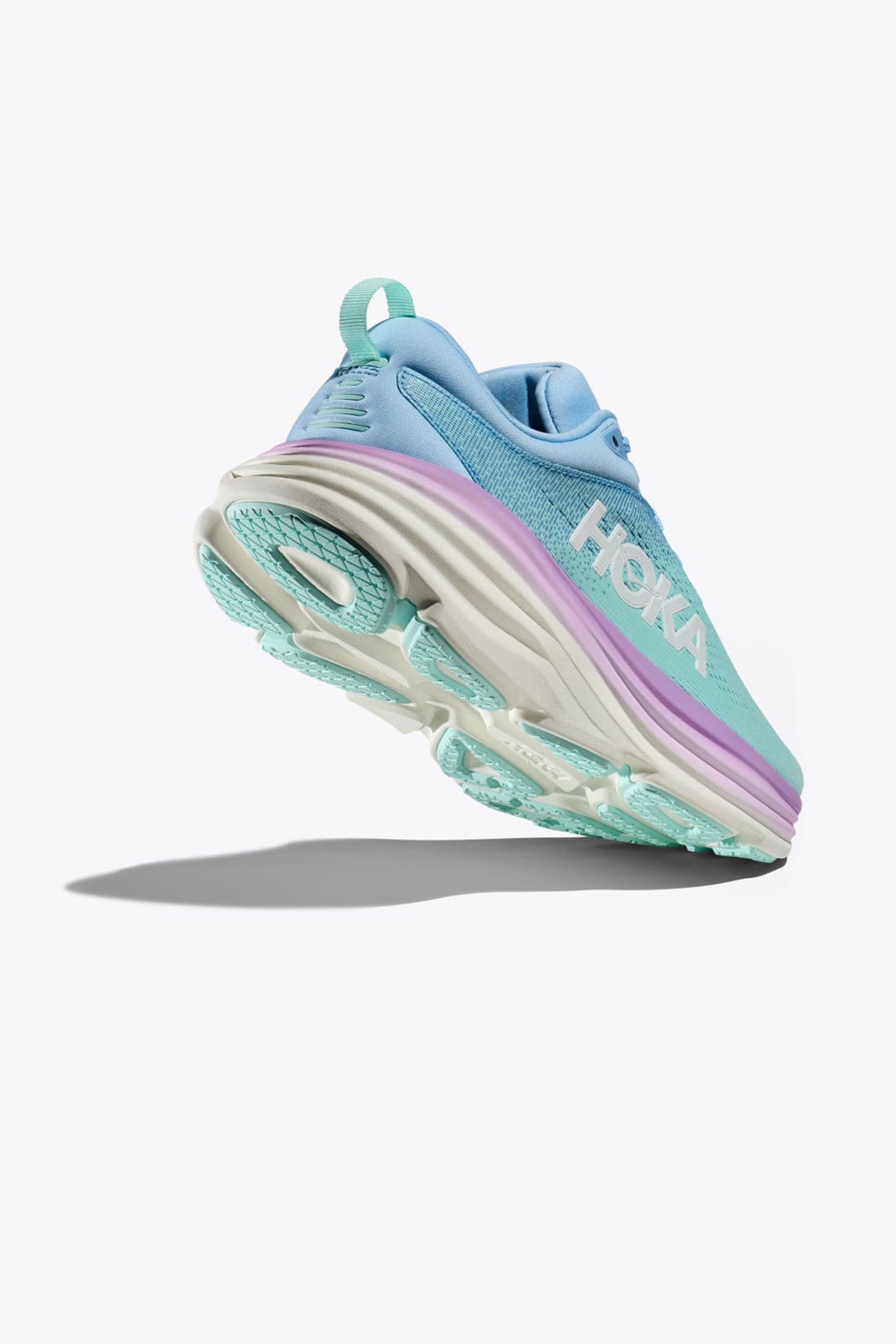Hoka Women's Bondi 8 in Airy Blue/Sunlit Ocean