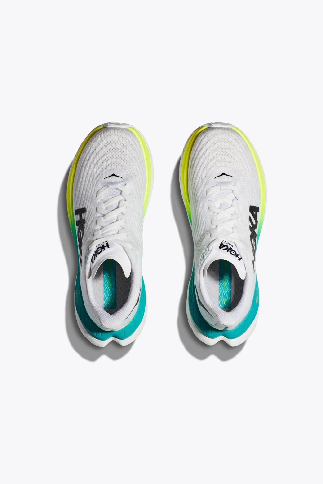 Hoka Men's Mach 5 Sneaker in White/Blue Glass
