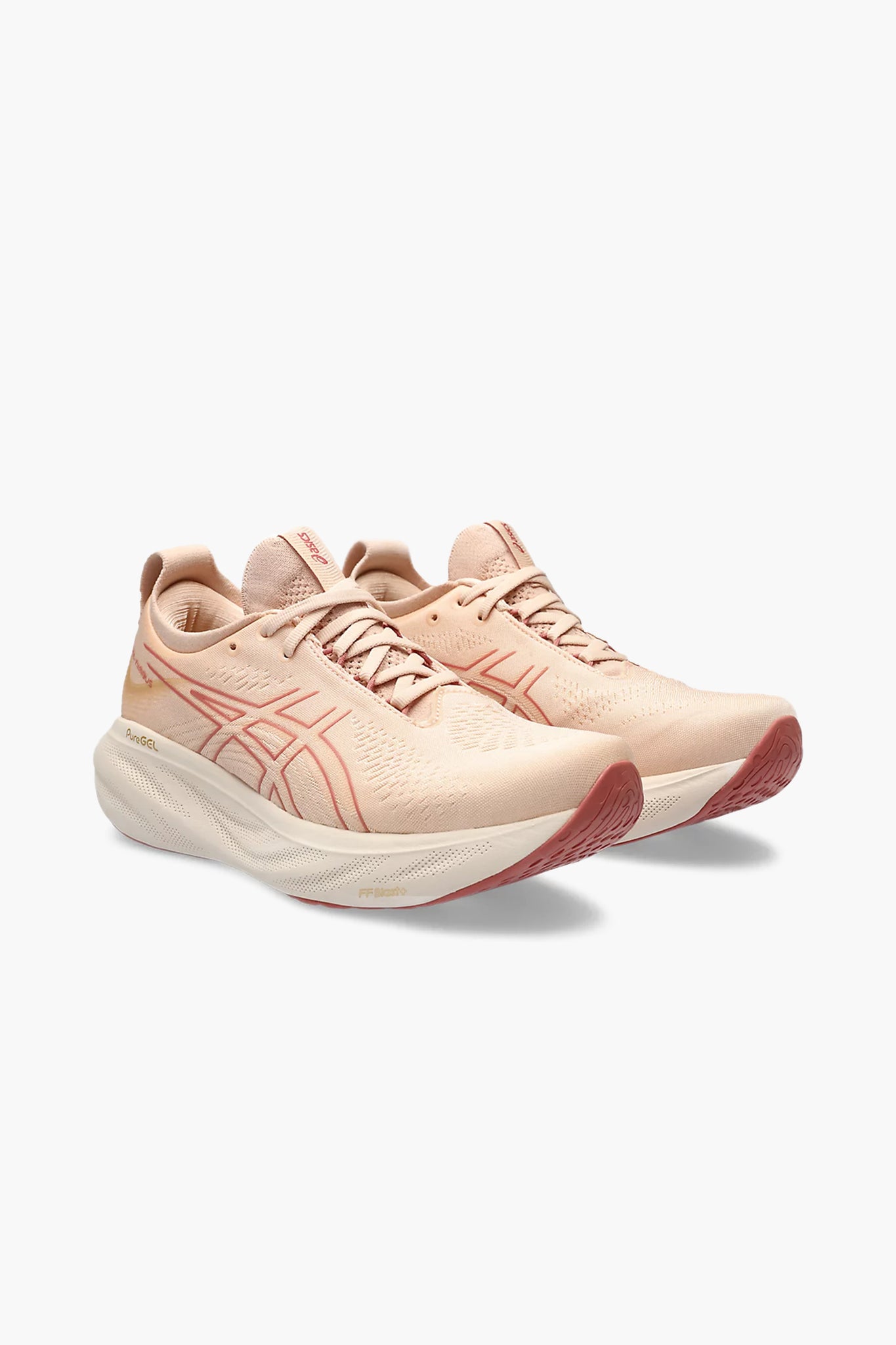 ASICS Women's Gel Nimbus 25 in Pale Apricot/Light Garnet