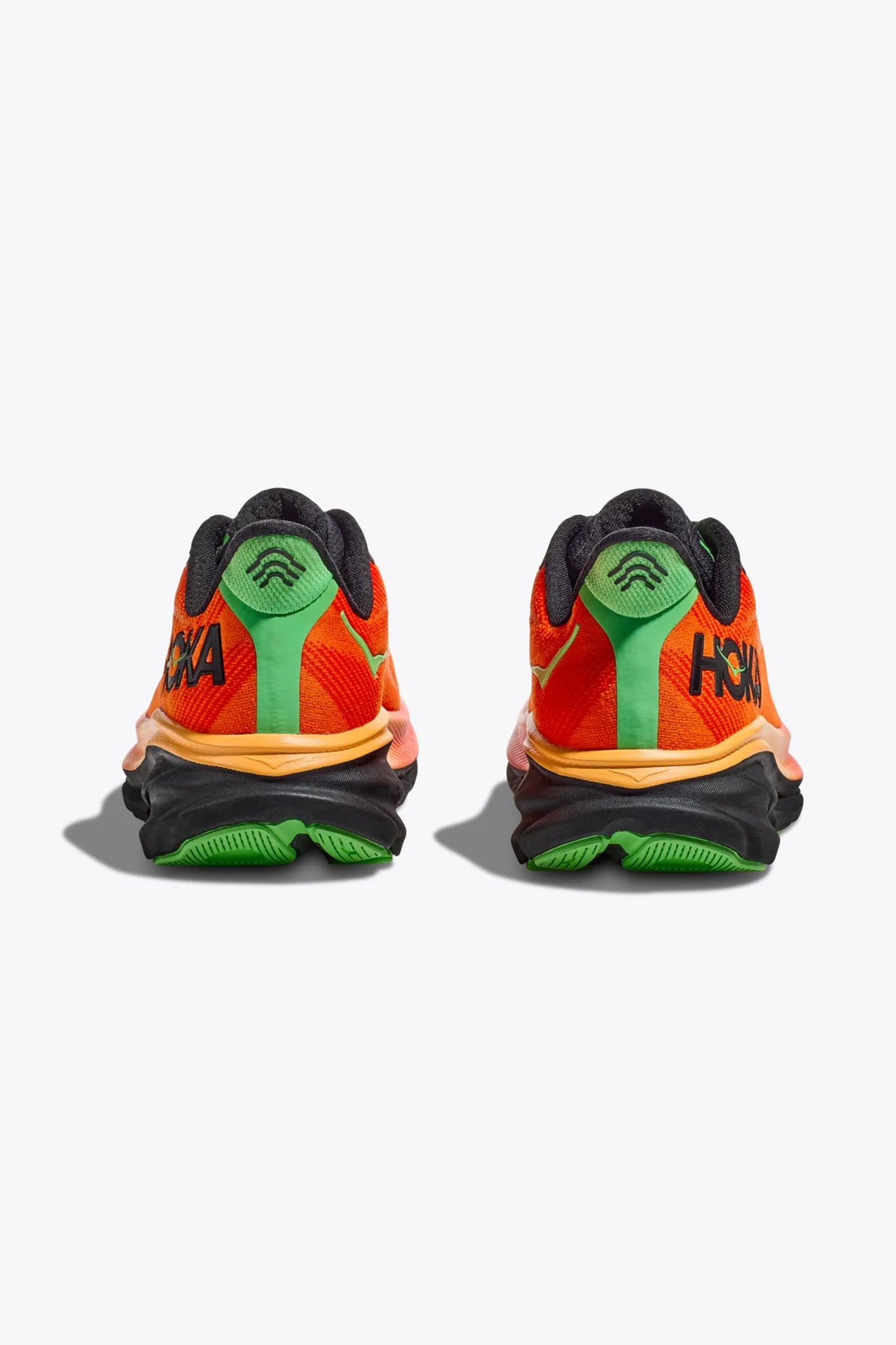 Hoka Men's Clifton 9 Sneaker in Flame/Vibrant Orange