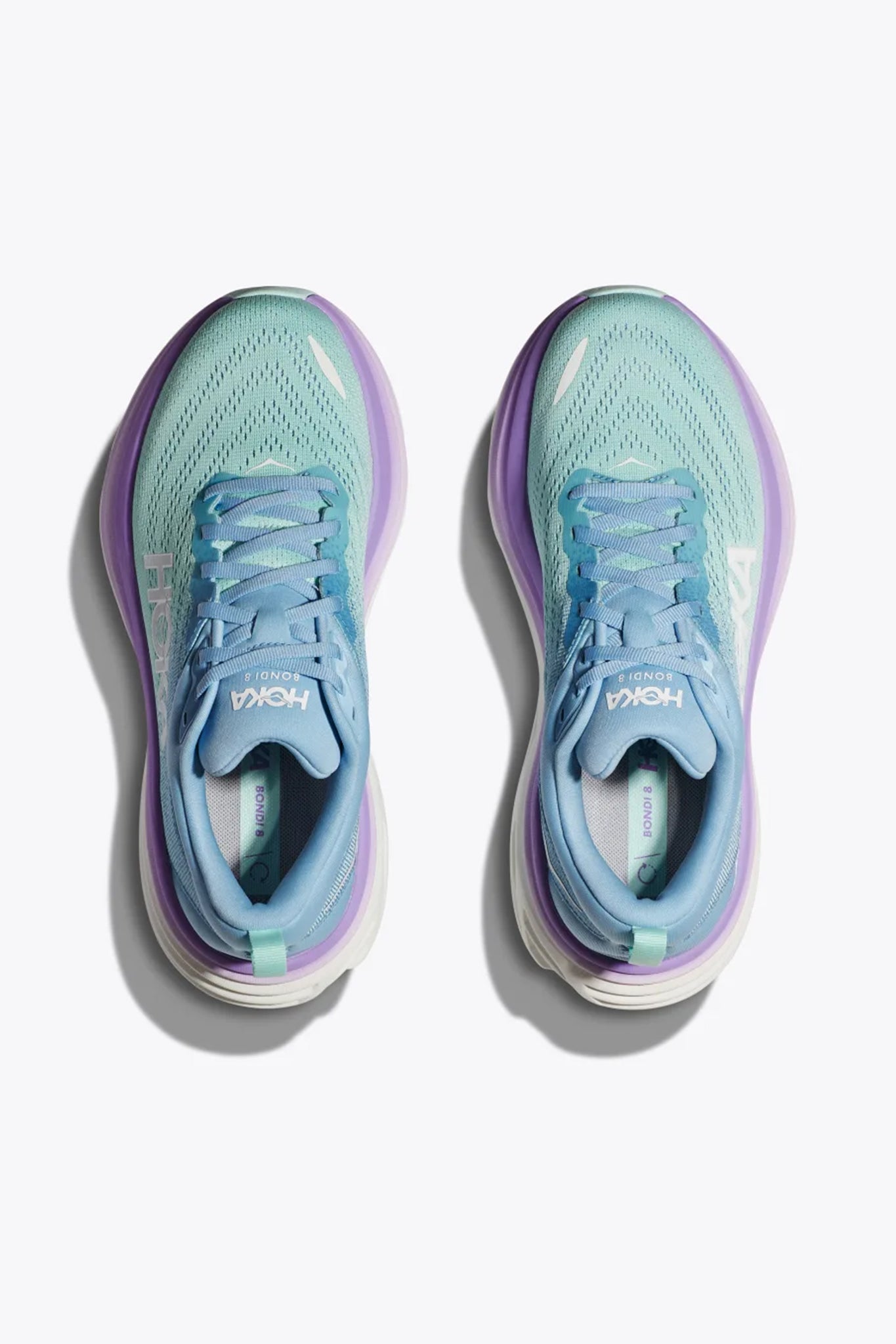 Hoka Women's Bondi 8 in Airy Blue/Sunlit Ocean