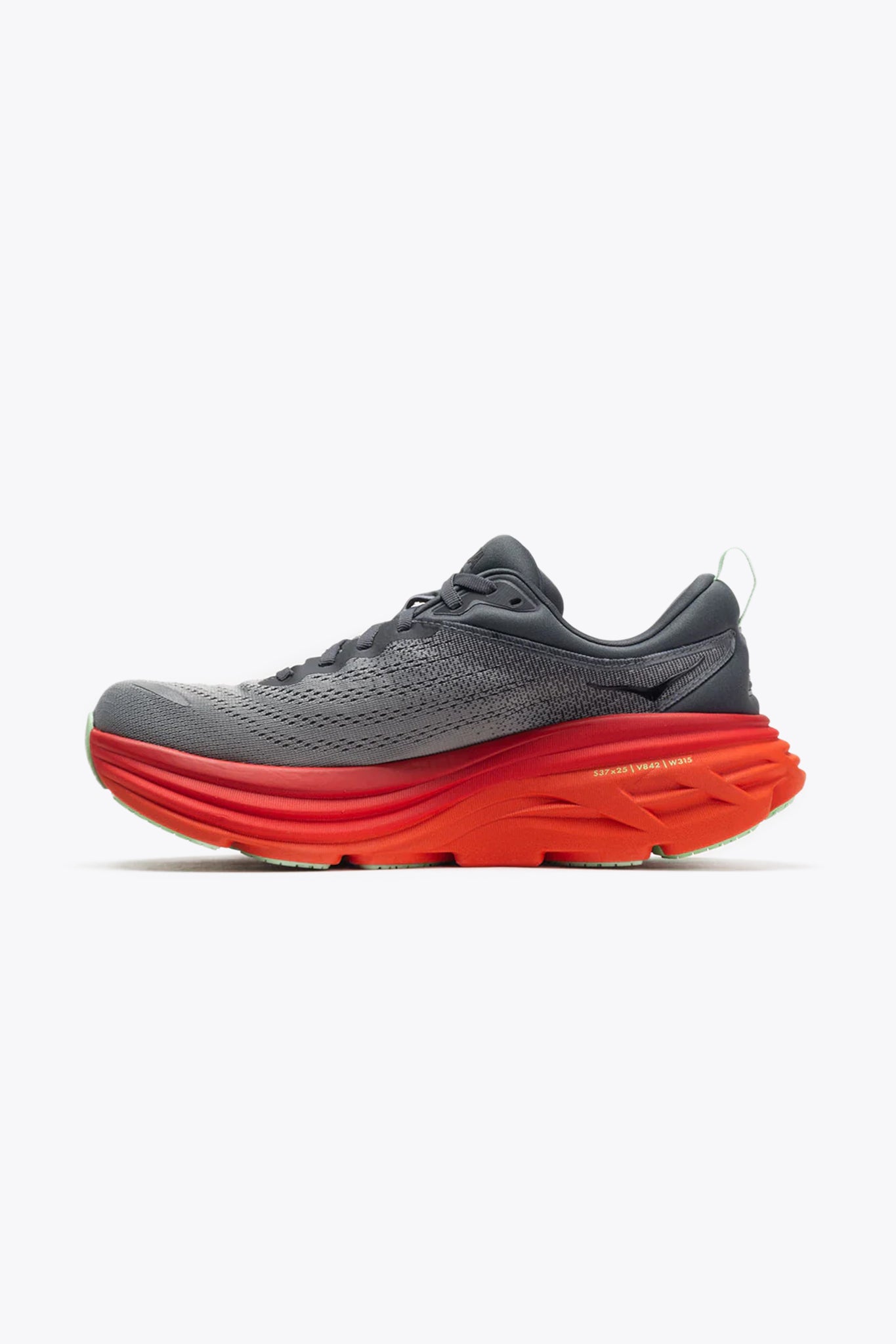 Hoka Men's Bondi 8 Sneaker in Castlerock/Flame