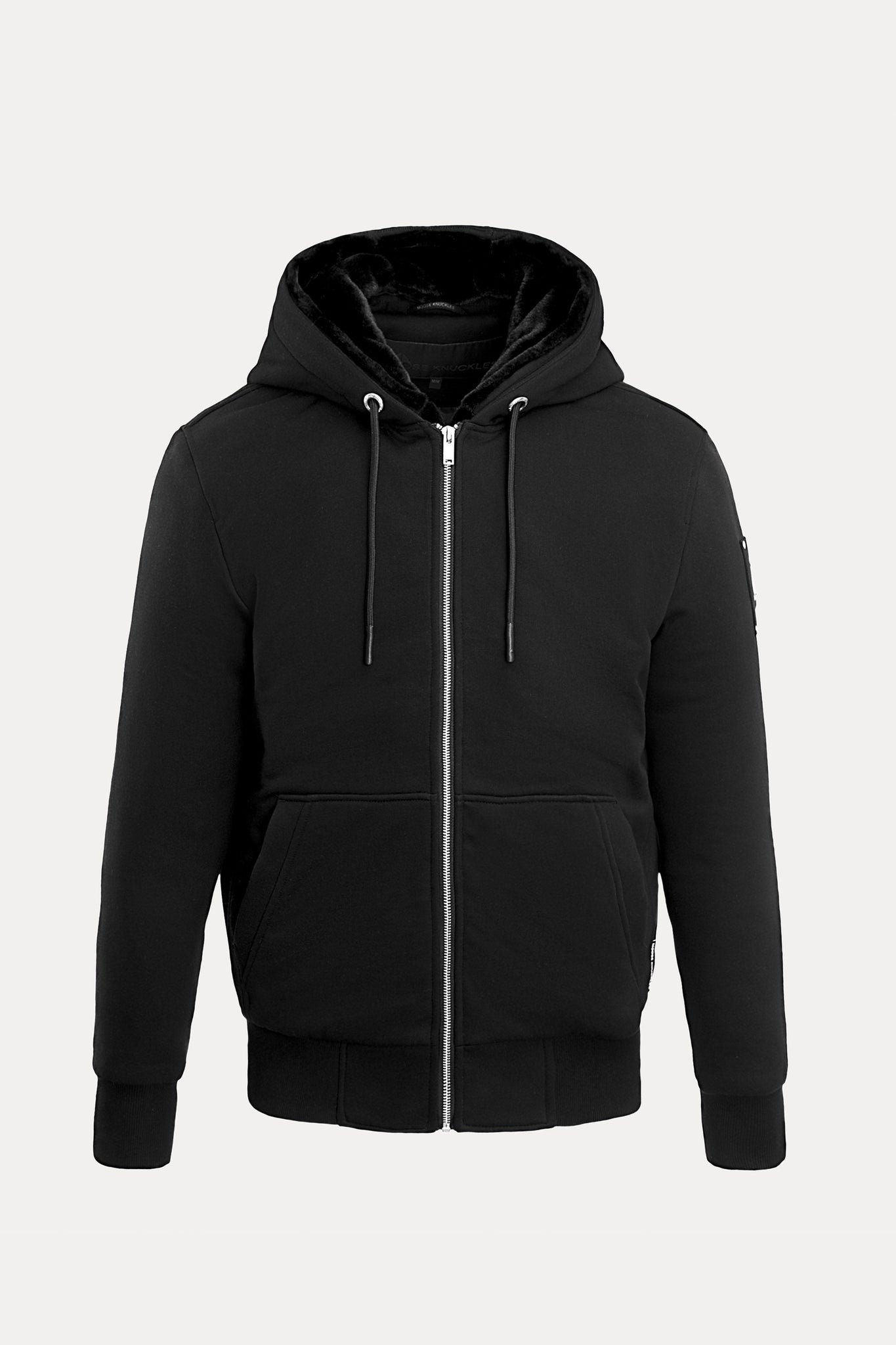 Moose Knuckles Men's Classic Bunny in Black with Black Faux Fur
