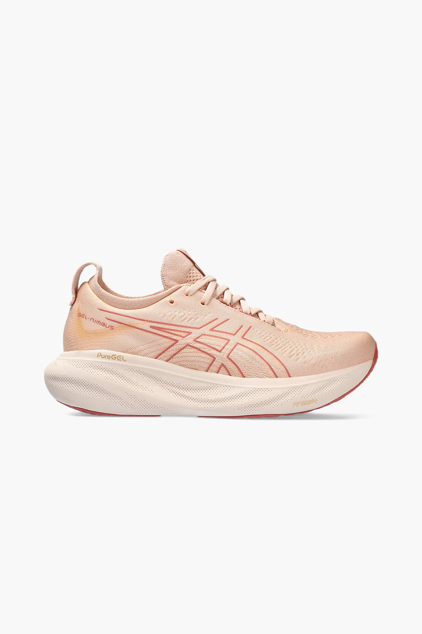 ASICS Women's Gel Nimbus 25 in Pale Apricot/Light Garnet
