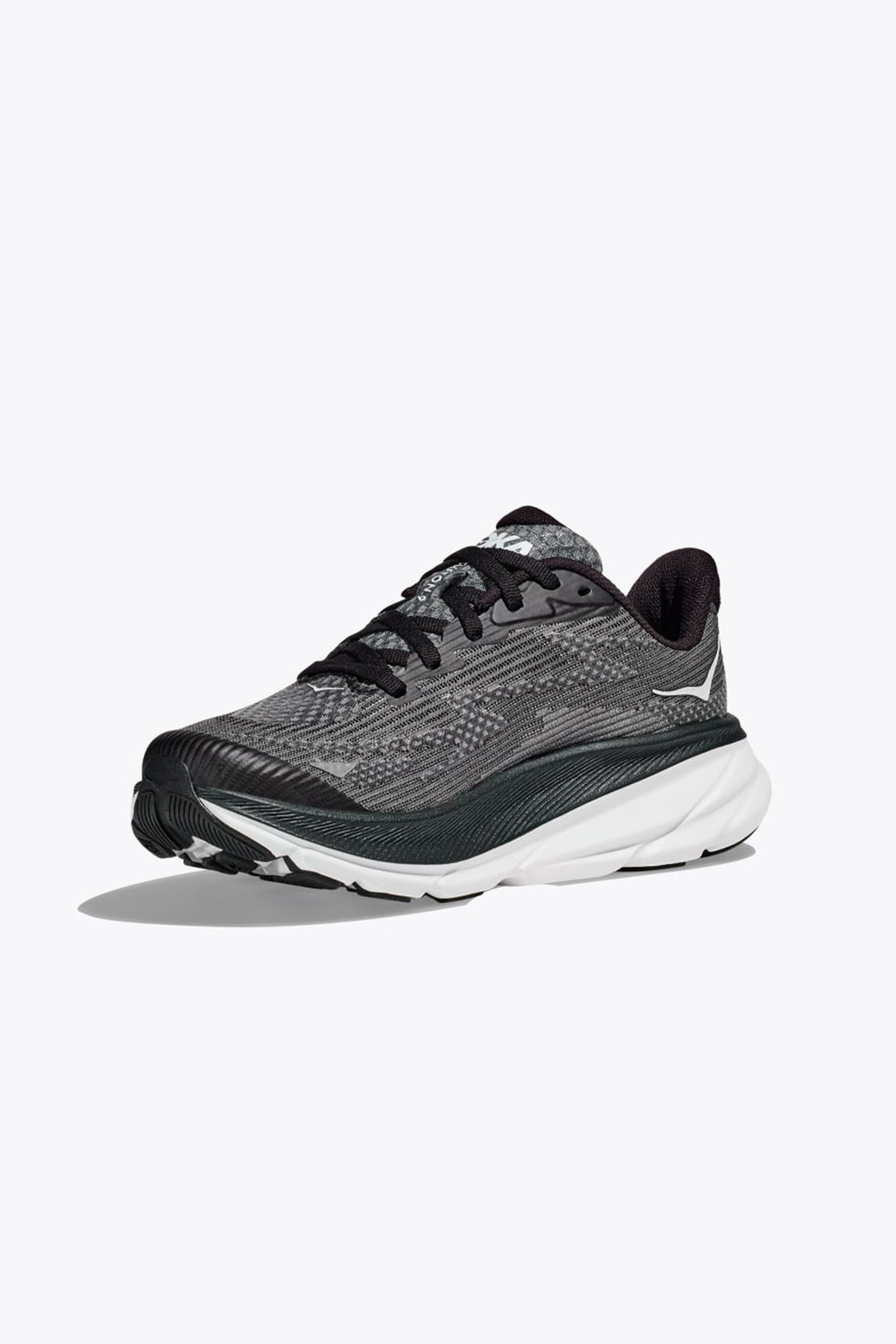 Hoka Kid's Clifton 9 in Black/White