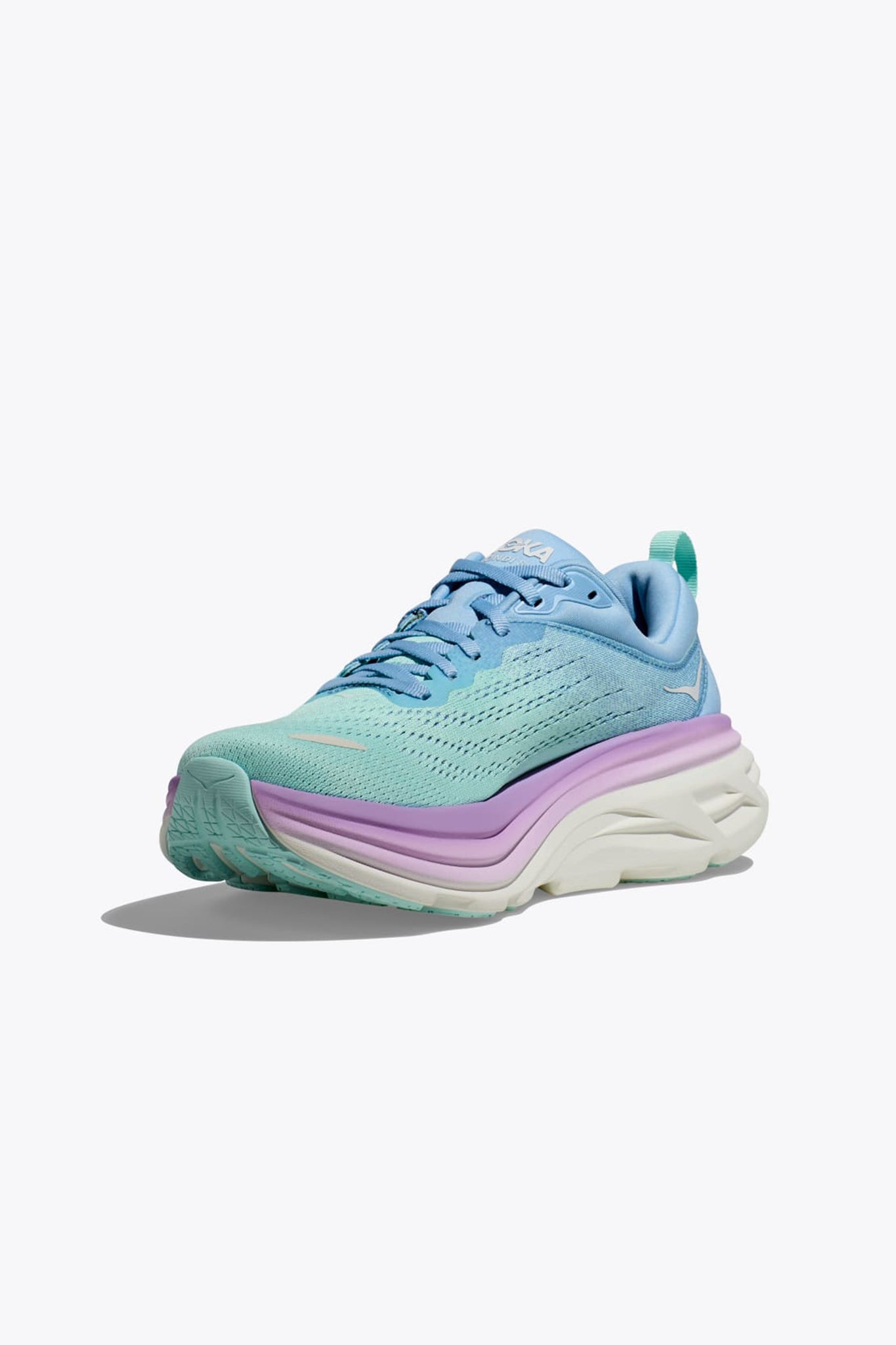 Hoka Women's Bondi 8 in Airy Blue/Sunlit Ocean