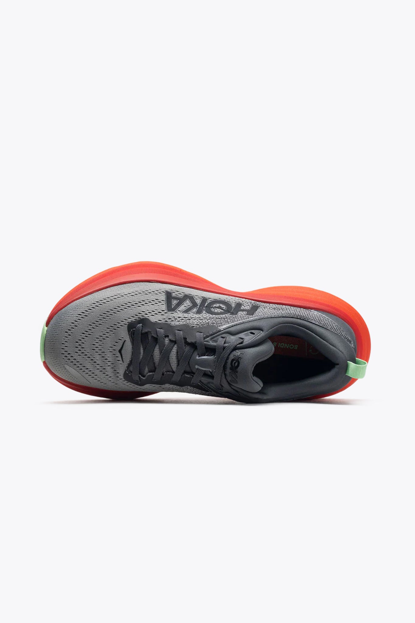 Hoka Men's Bondi 8 Sneaker in Castlerock/Flame