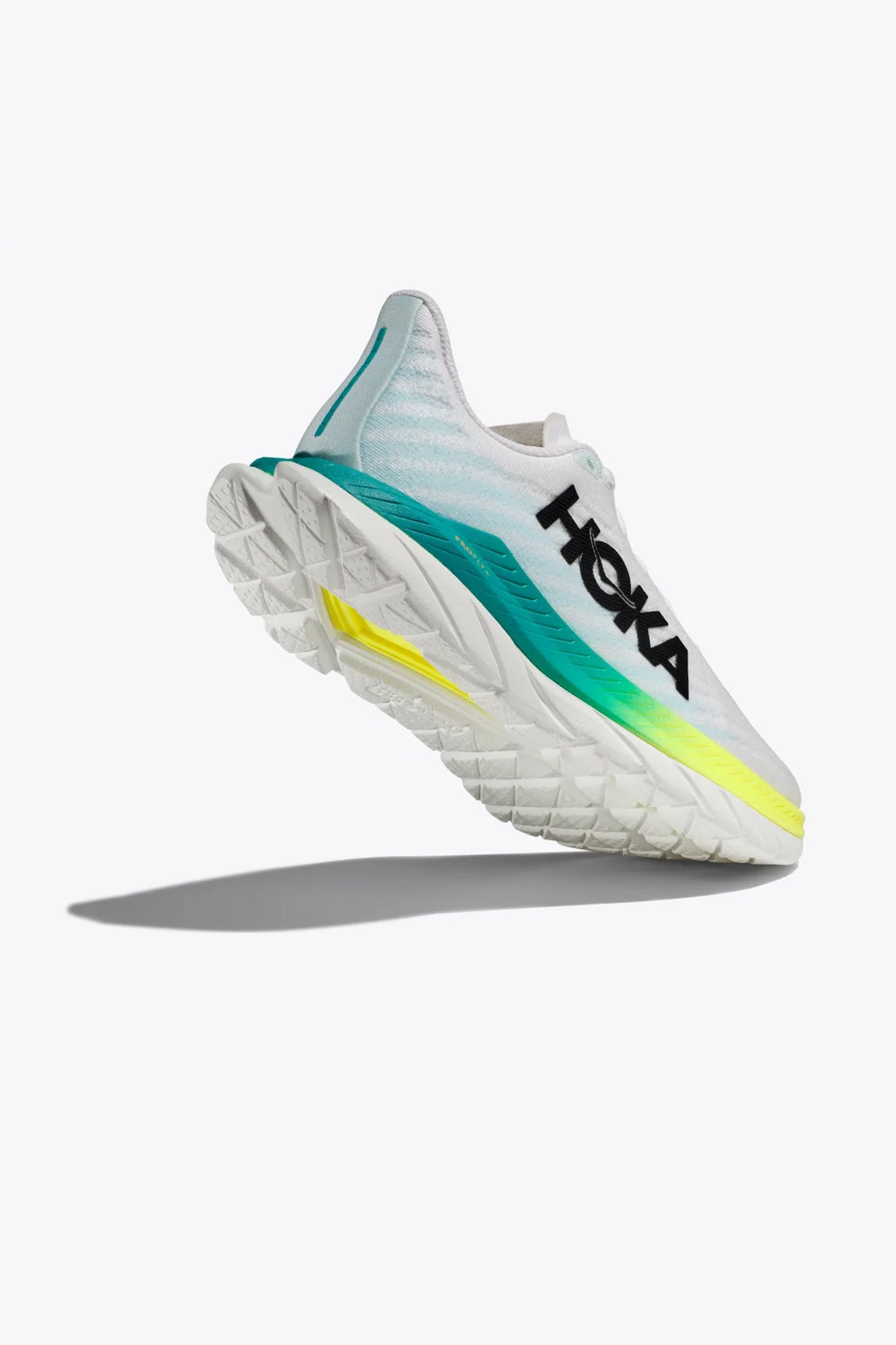Hoka Women's Mach 5 in White/Blue Glass