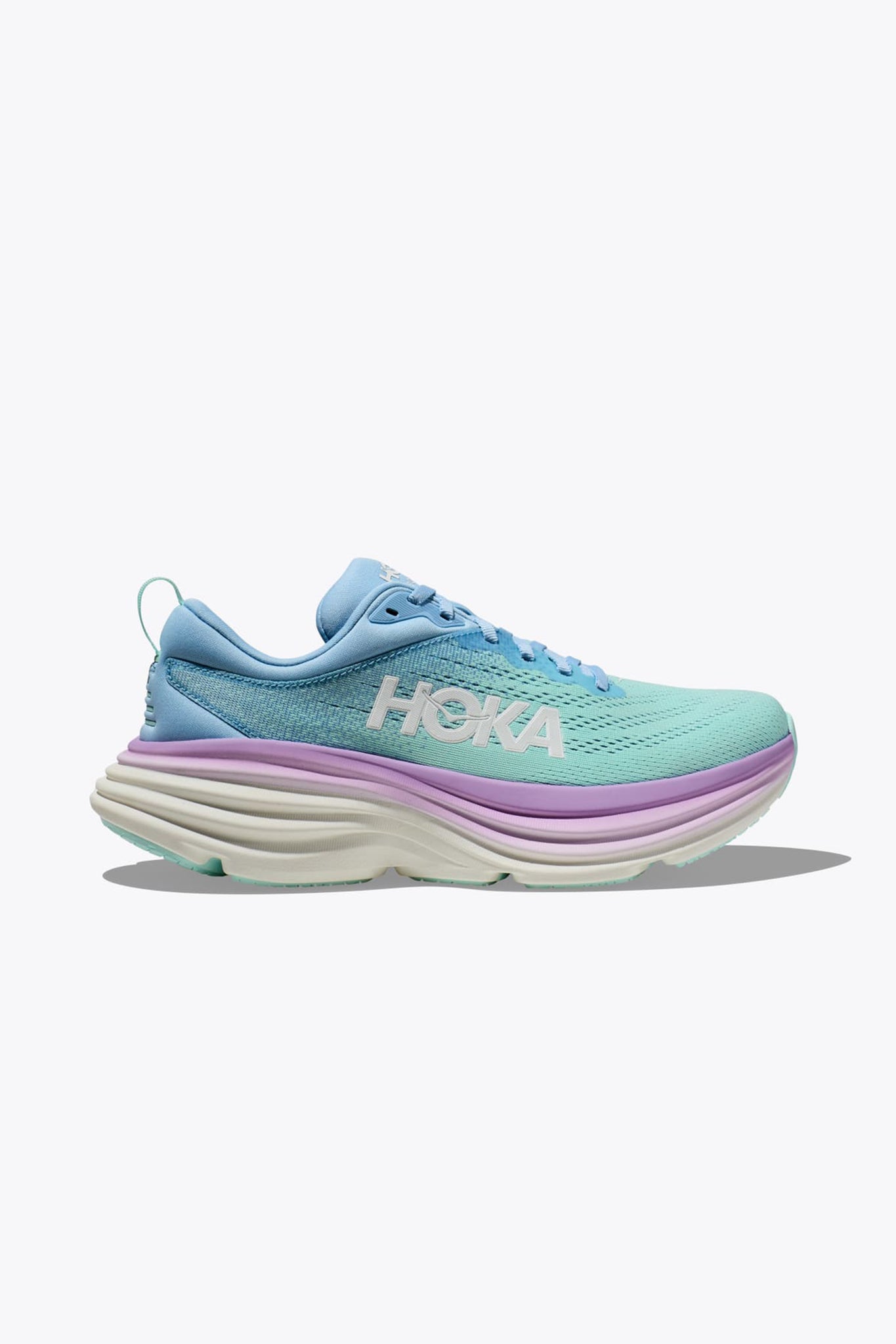 Hoka Women's Bondi 8 in Airy Blue/Sunlit Ocean