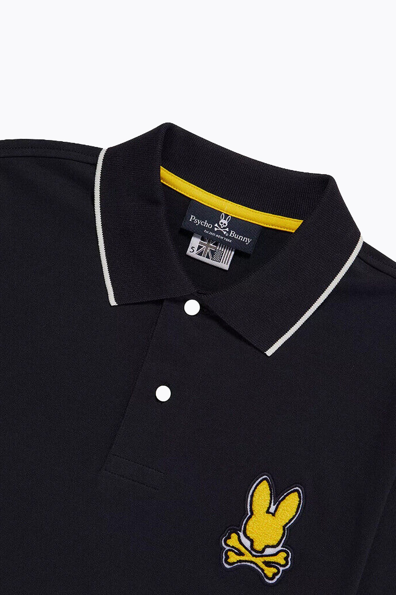 Psycho Bunny Men's Navy Broad Jersey Chenille Bunny Polo