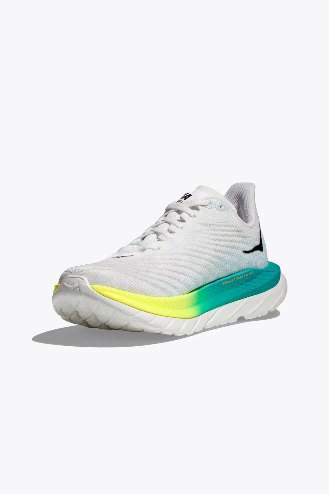 Hoka Women's Mach 5 in White/Blue Glass