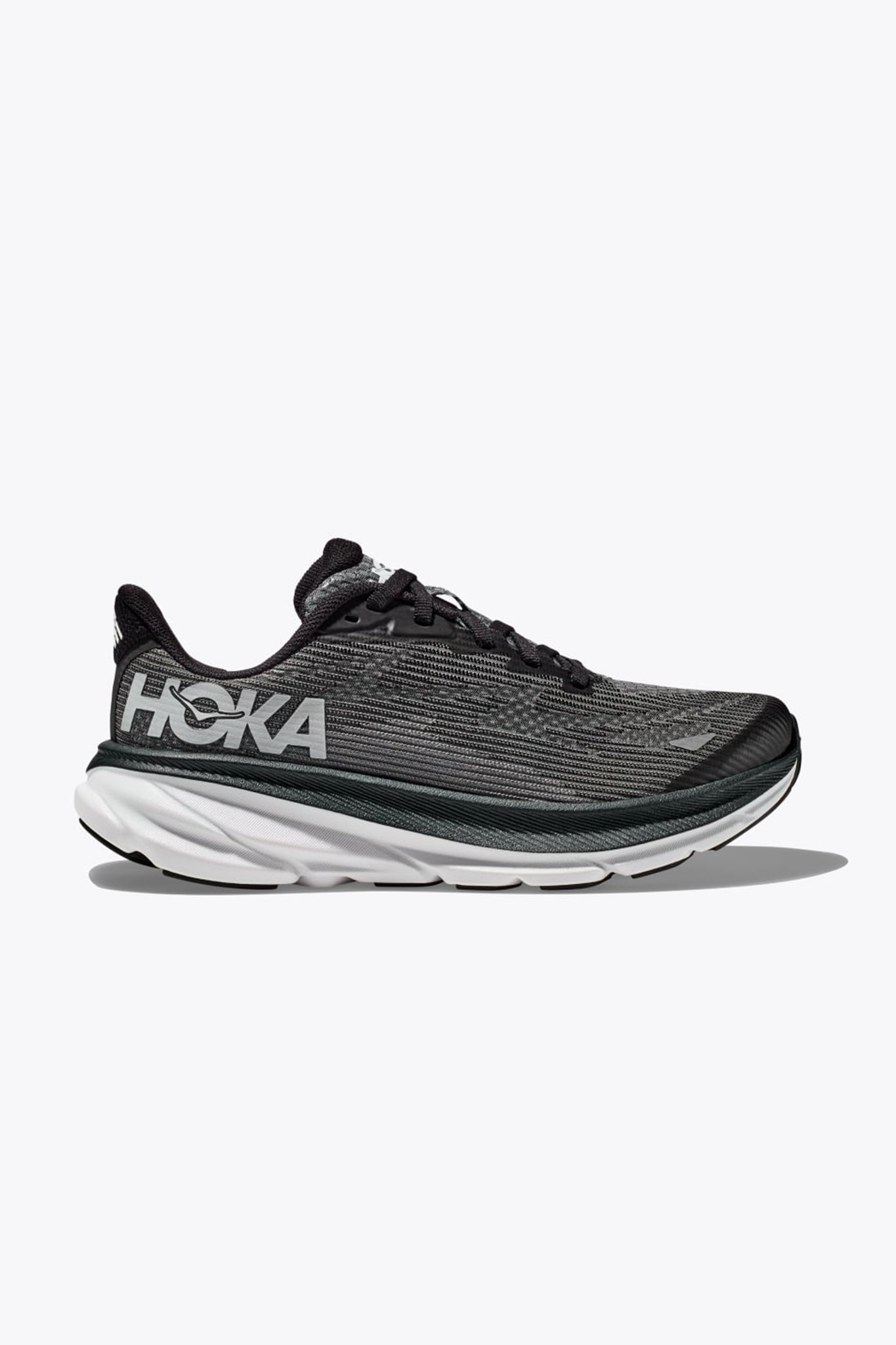 Hoka Kid's Clifton 9 in Black/White