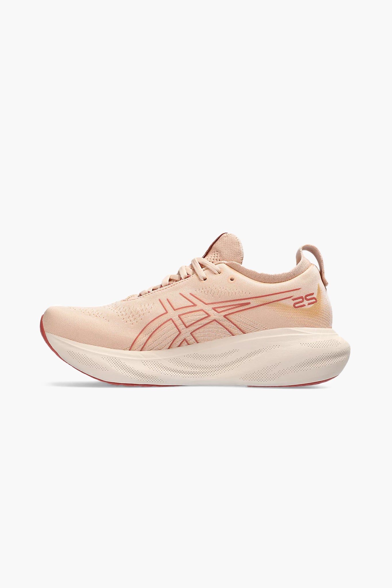 ASICS Women's Gel Nimbus 25 in Pale Apricot/Light Garnet