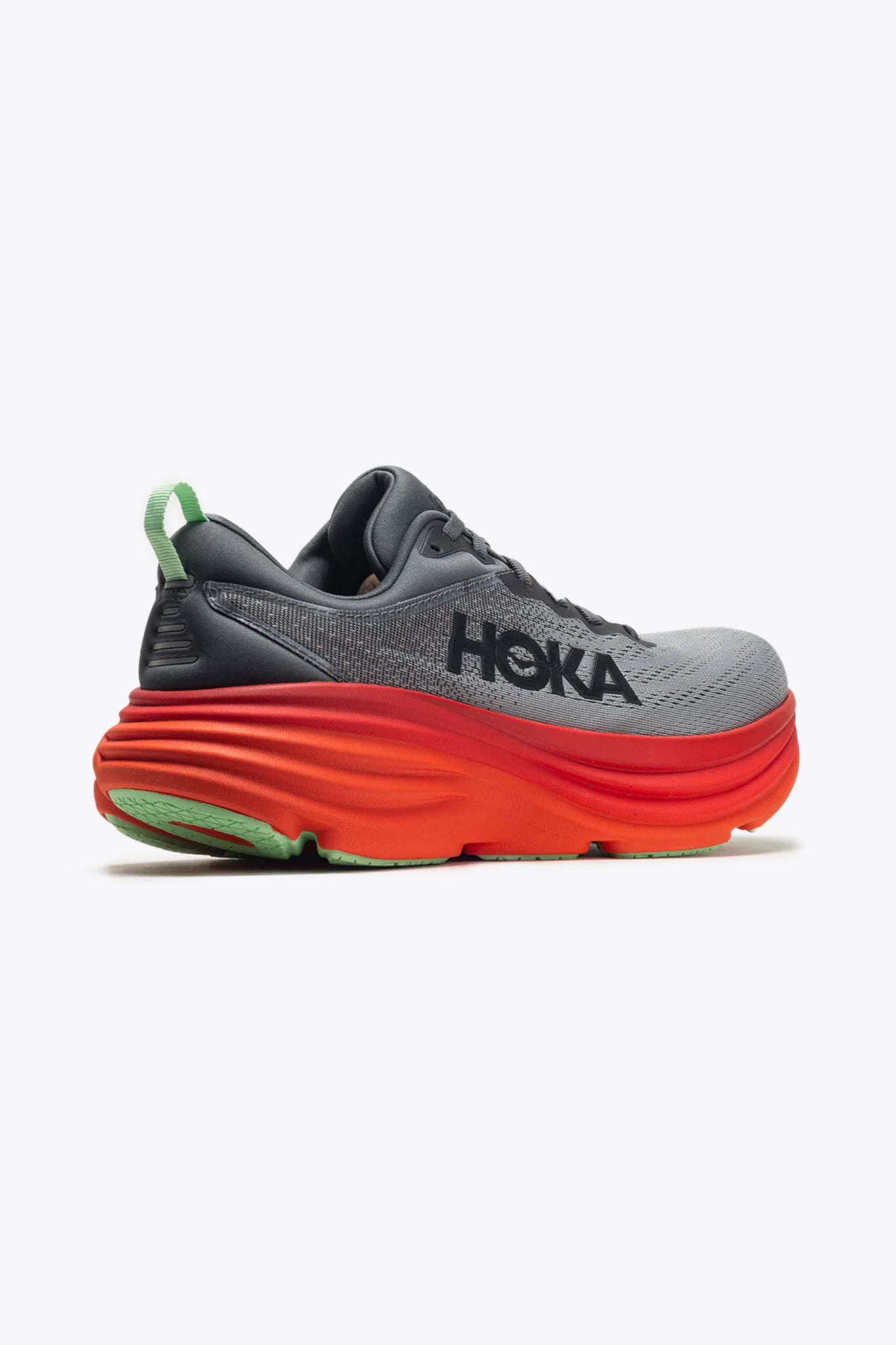 Hoka Men's Bondi 8 Sneaker in Castlerock/Flame