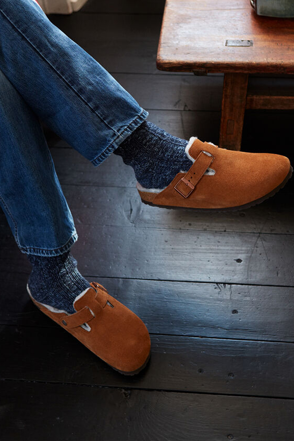 Birkenstock Boston Shearling in Mink (Narrow)