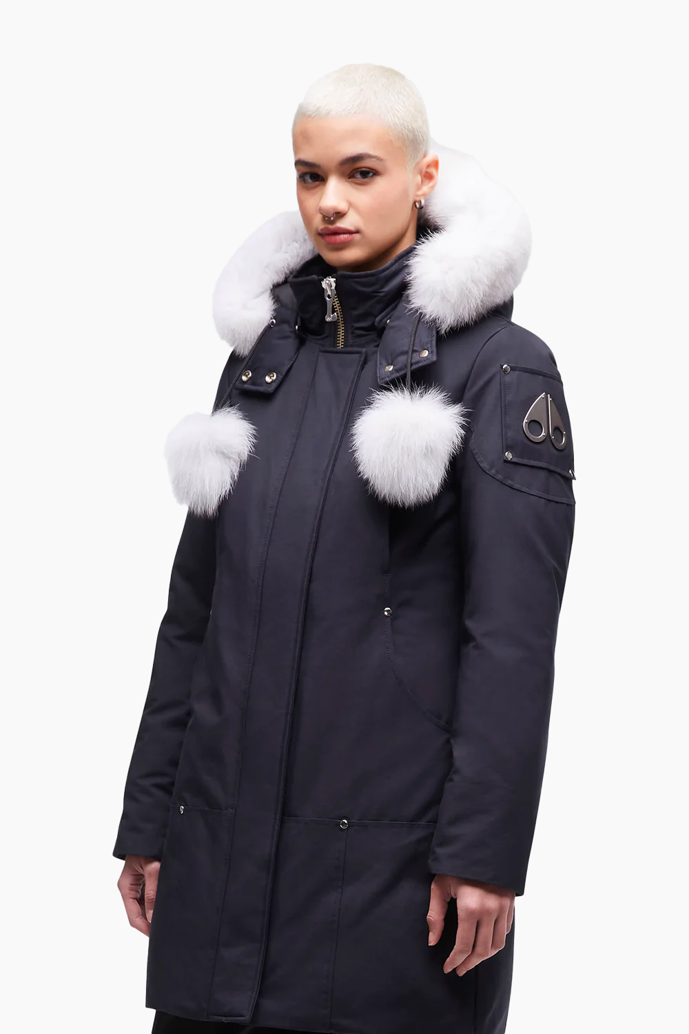 Moose Knuckles Ladies Stirling Parka in Navy with Natural