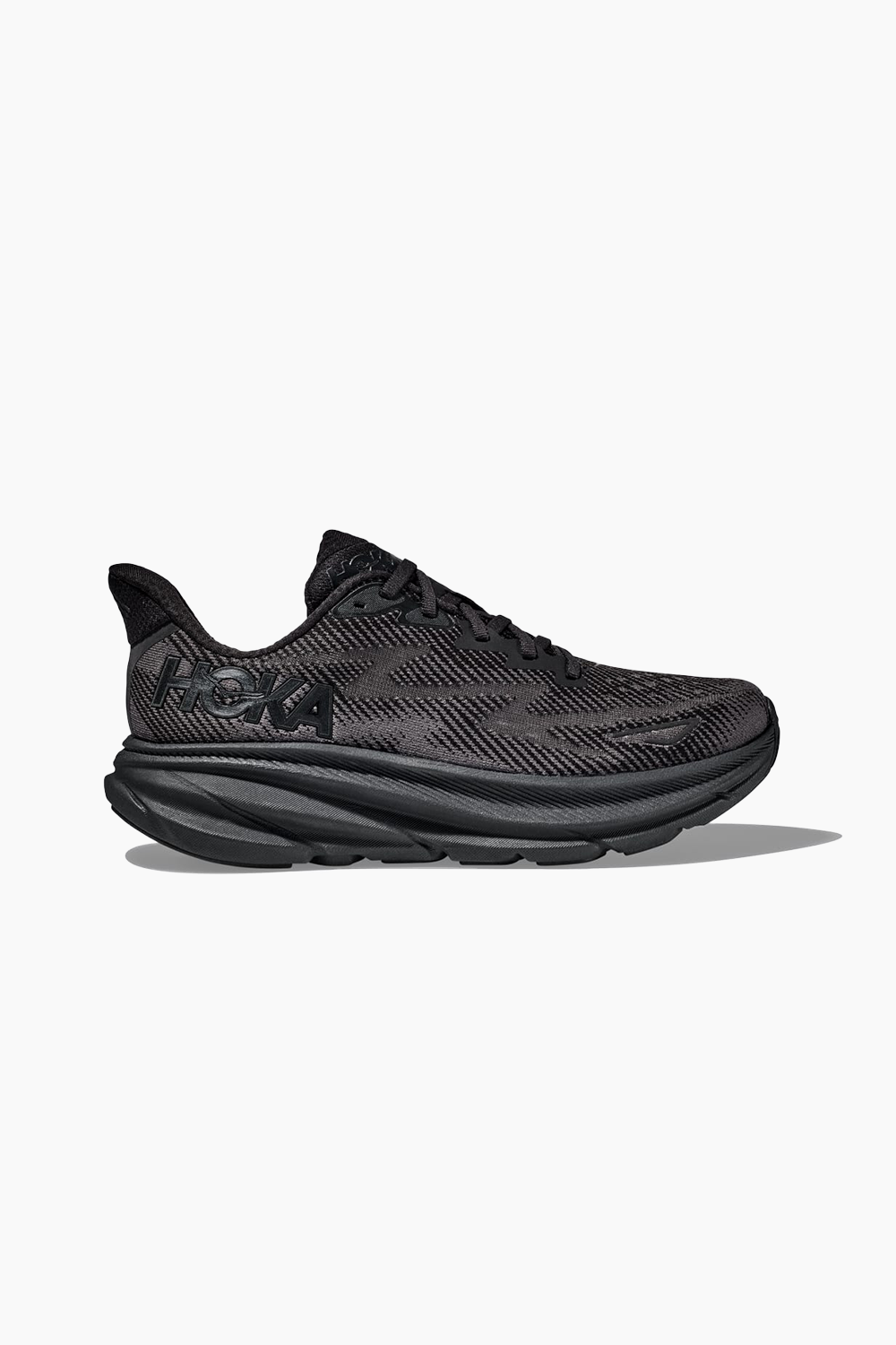 Hoka Men's Clifton 9 Sneaker in Black/Black