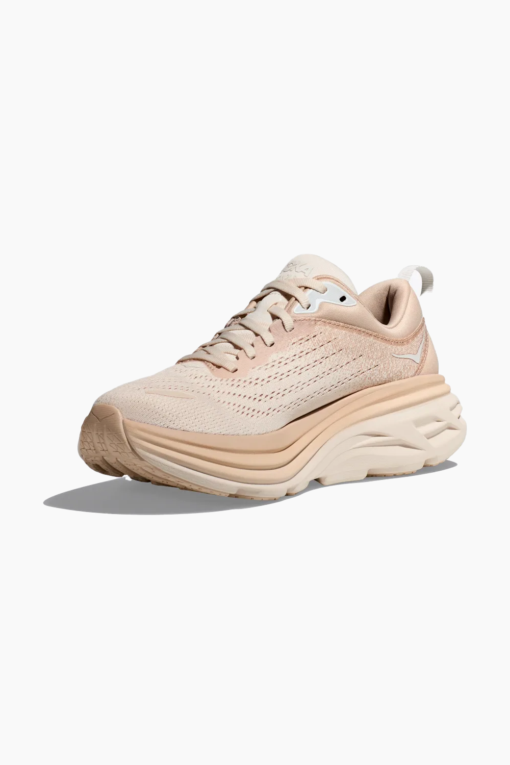Hoka Women's Bondi 8 in Shifting Sand/Eggnog