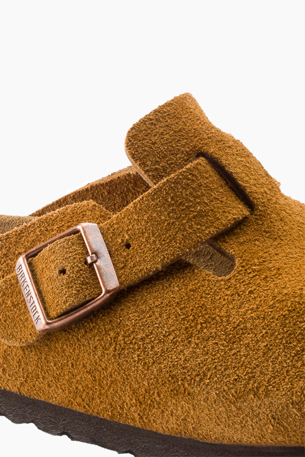 Birkenstock Boston Soft Footbed Suede Leather in Mink (Narrow)