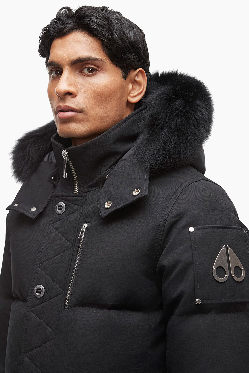 Moose Knuckles Men's 3Q Jacket in Black with Black Fur