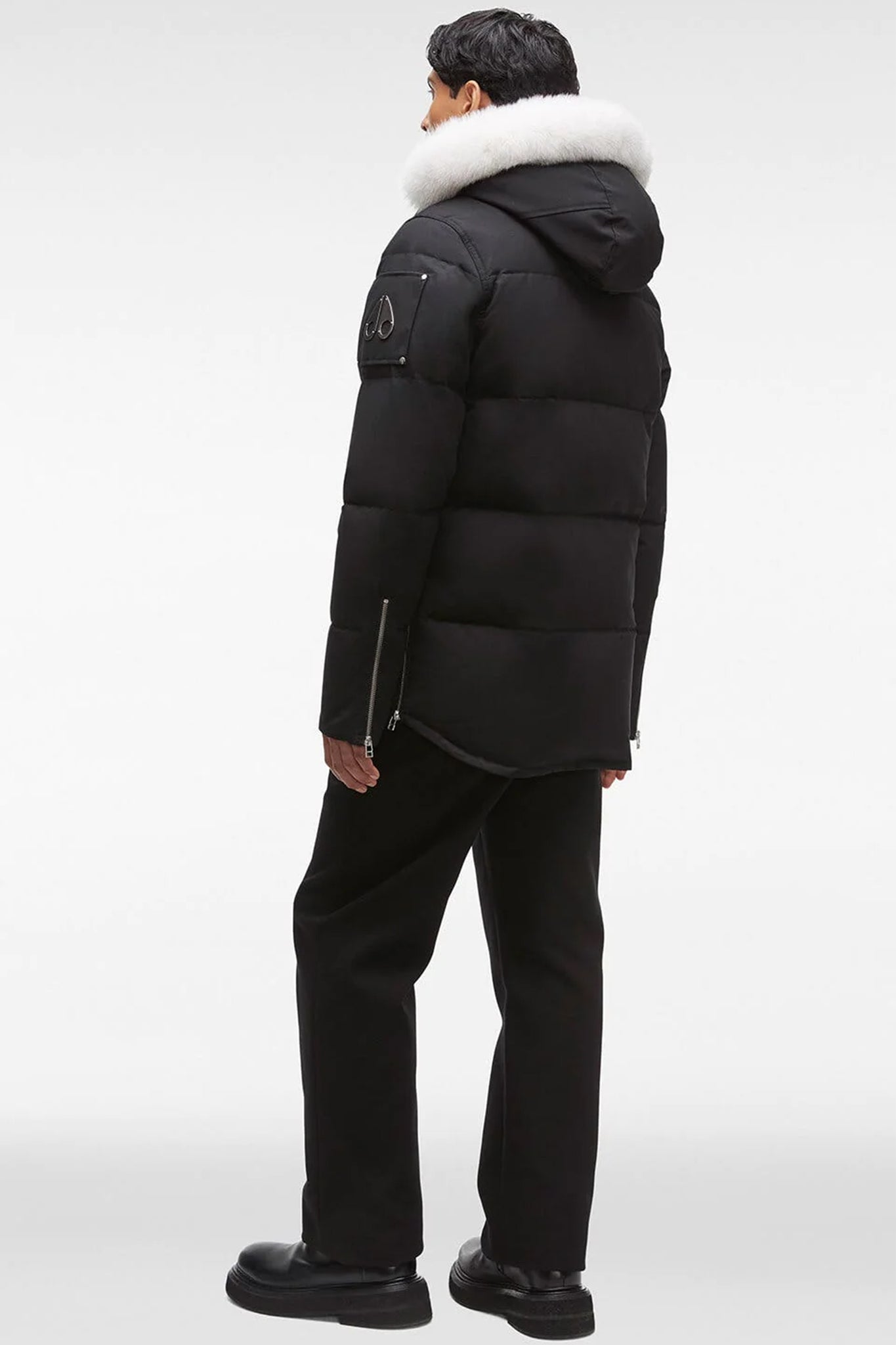Moose Knuckles Men's 3Q Jacket in Black with Natural Fur