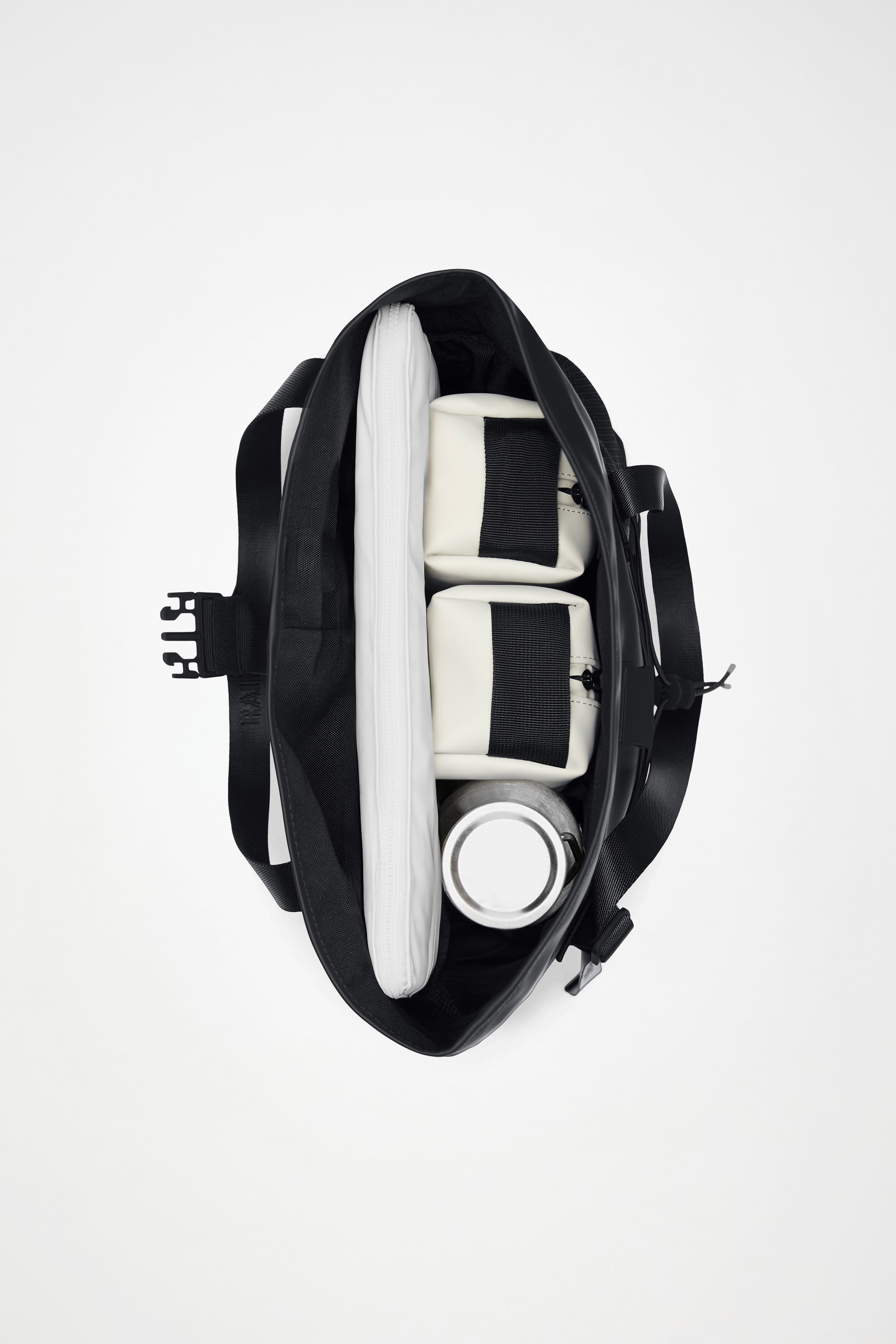 Rains Trail Rolltop Tote Bag – 01 Black