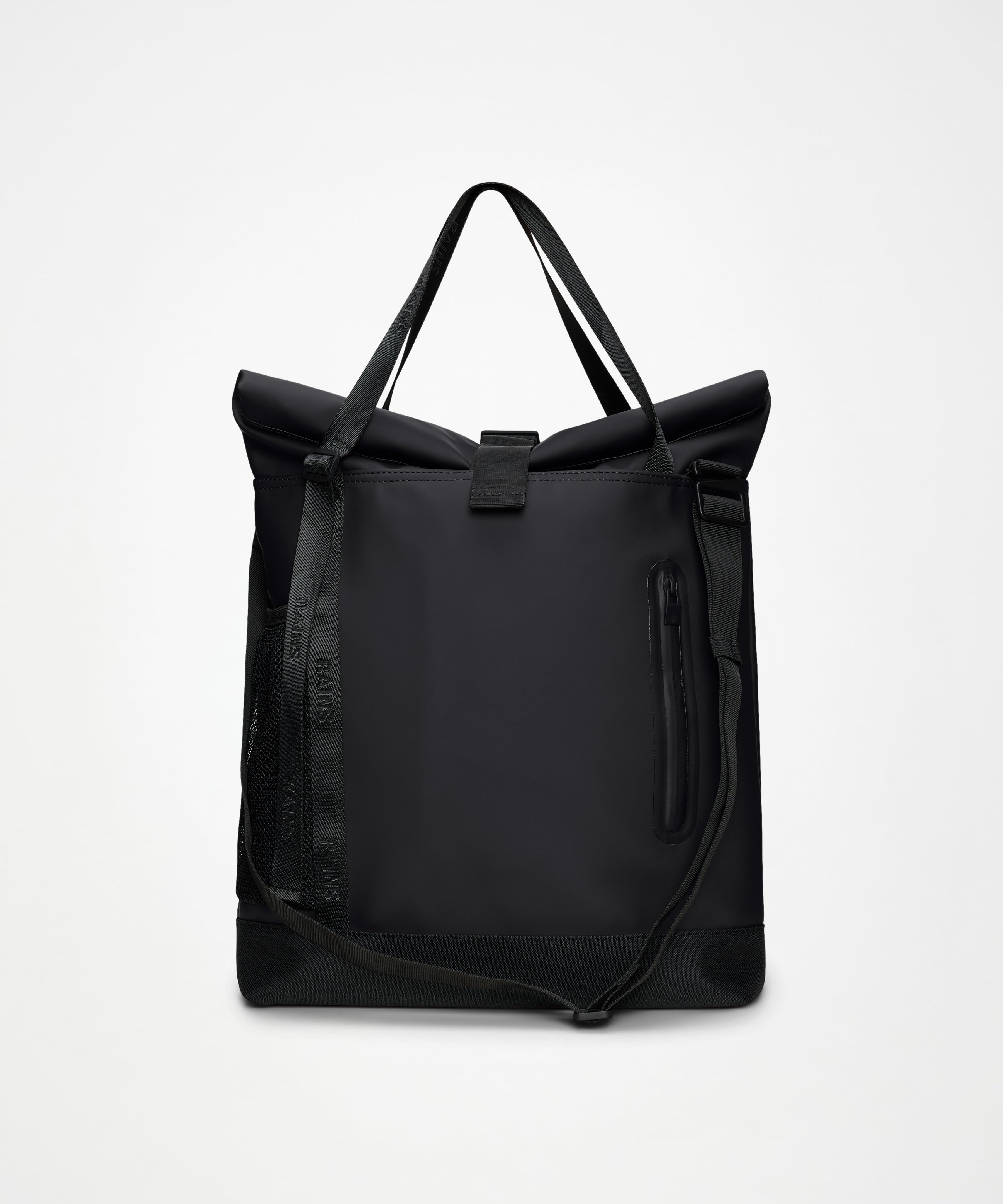 Rains Trail Rolltop Tote Bag – 01 Black