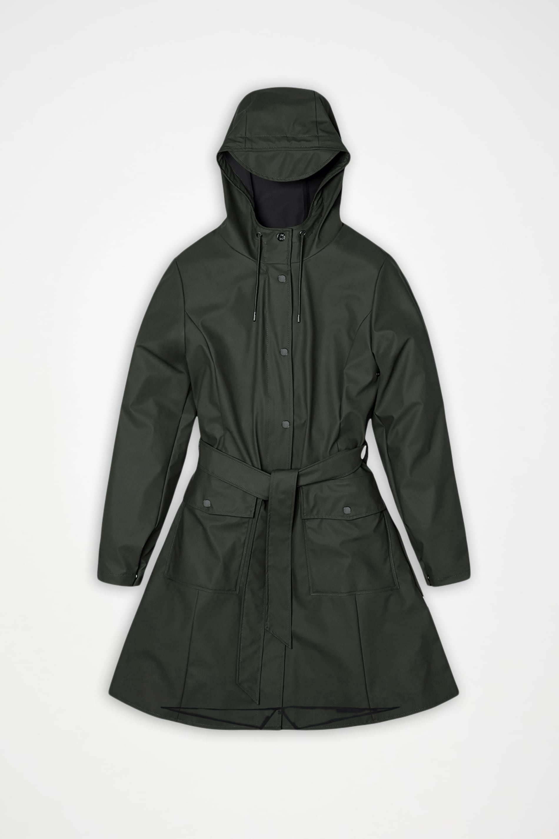 Rains Curve Long Jacket – 03 Green