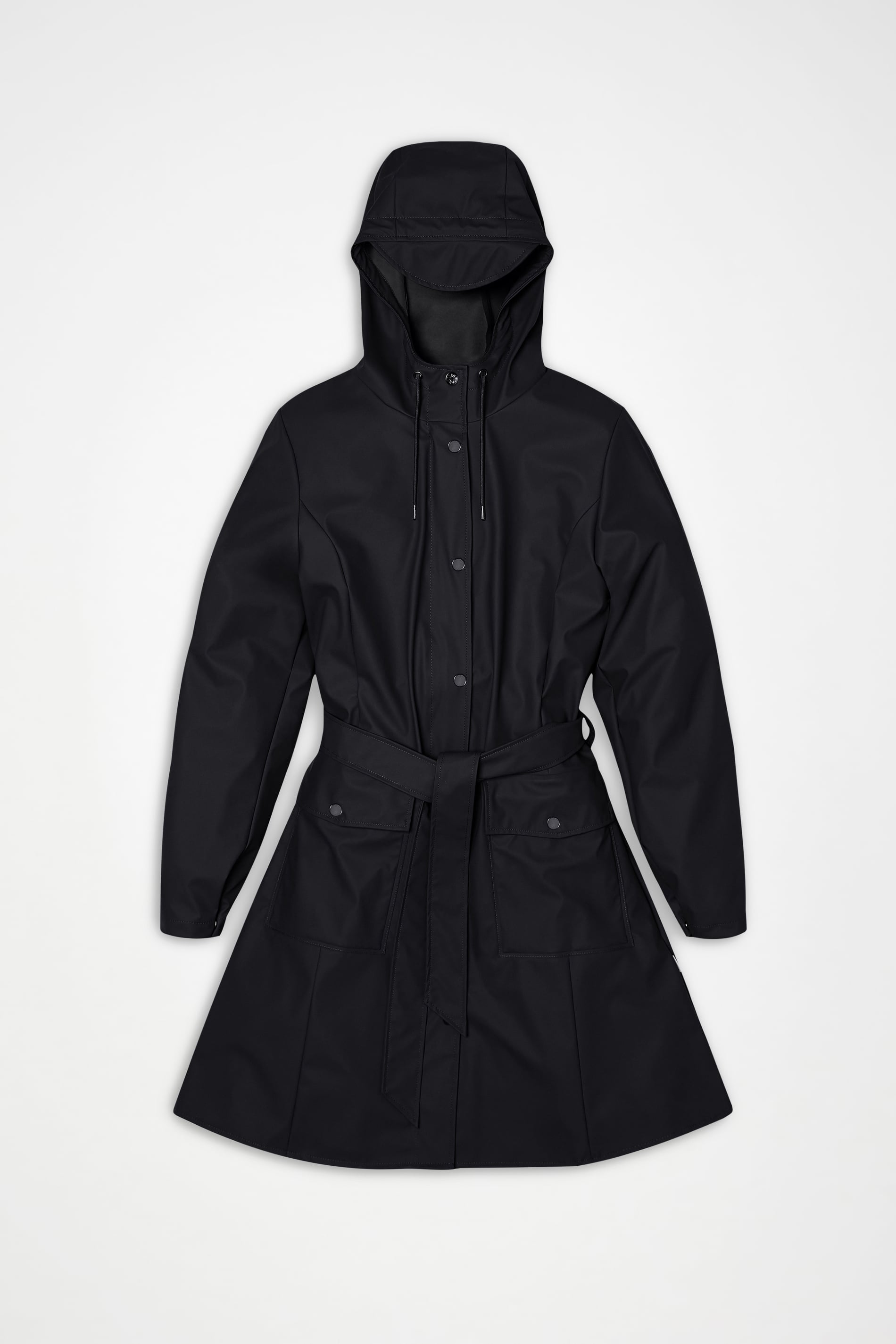 Rains Curve Long Jacket – 01 Black