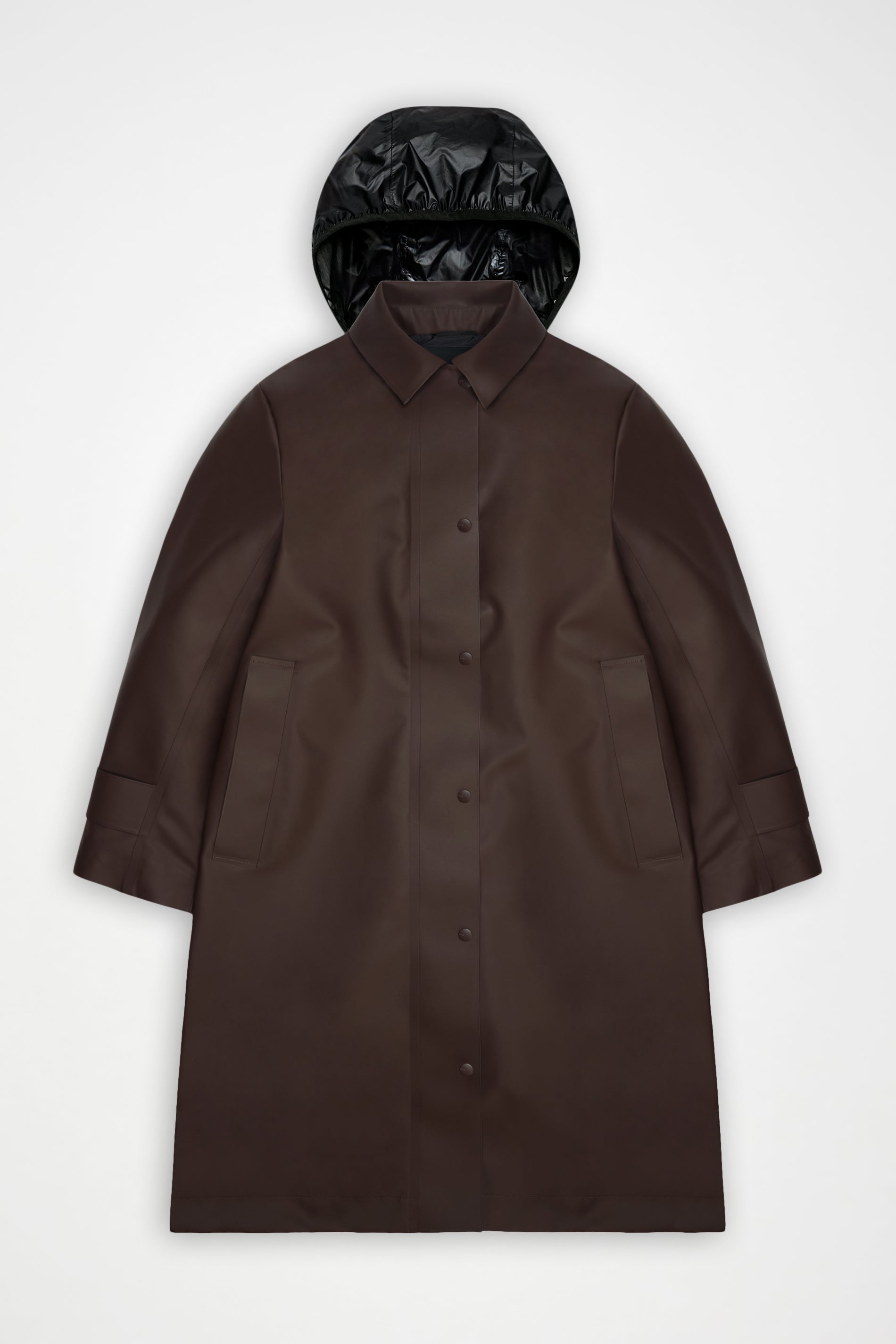 Rains Nara Long Jacket – 177 Bark