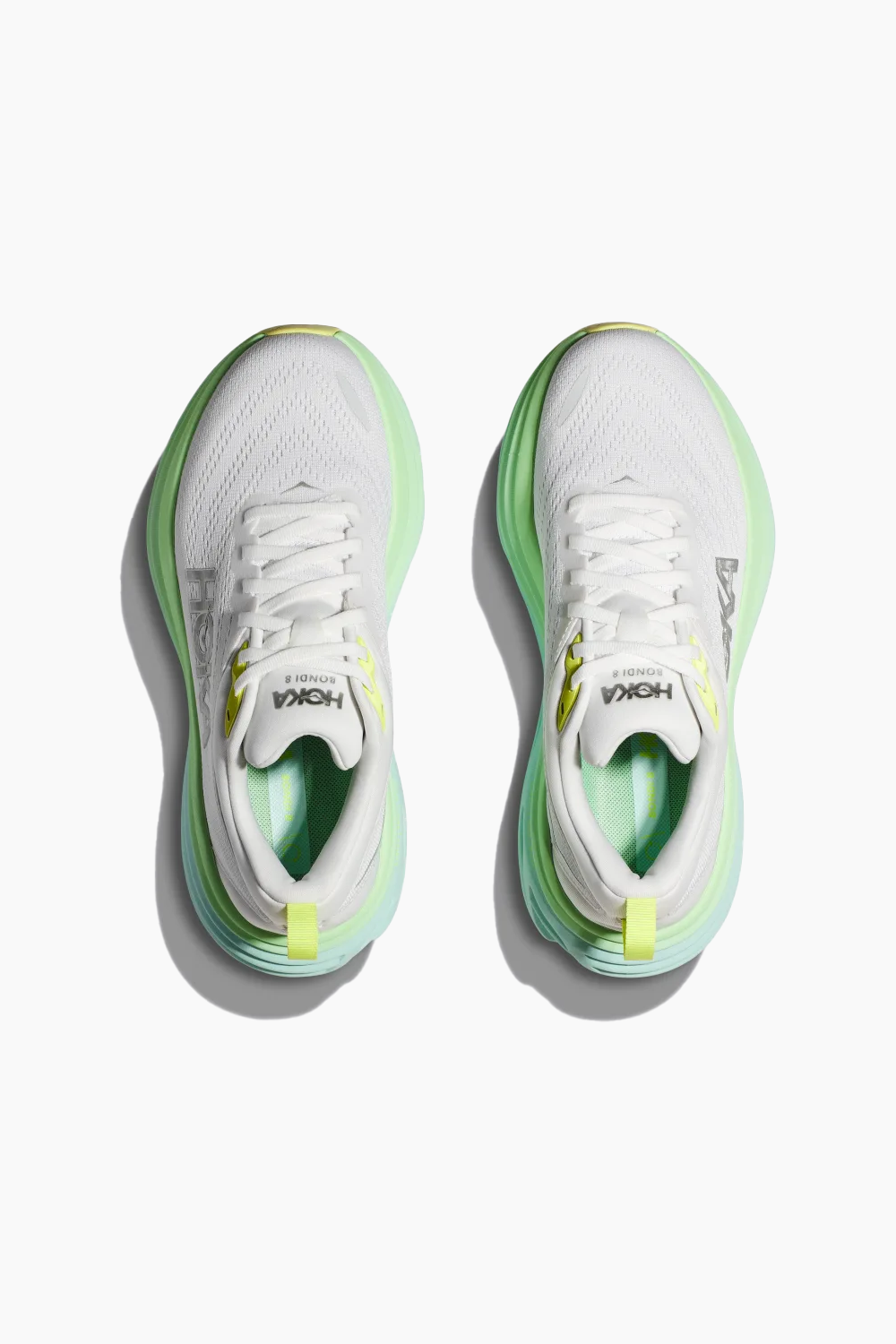 Hoka Women's Bondi 8 in Blanc De Blanc/Sunlit Ocean