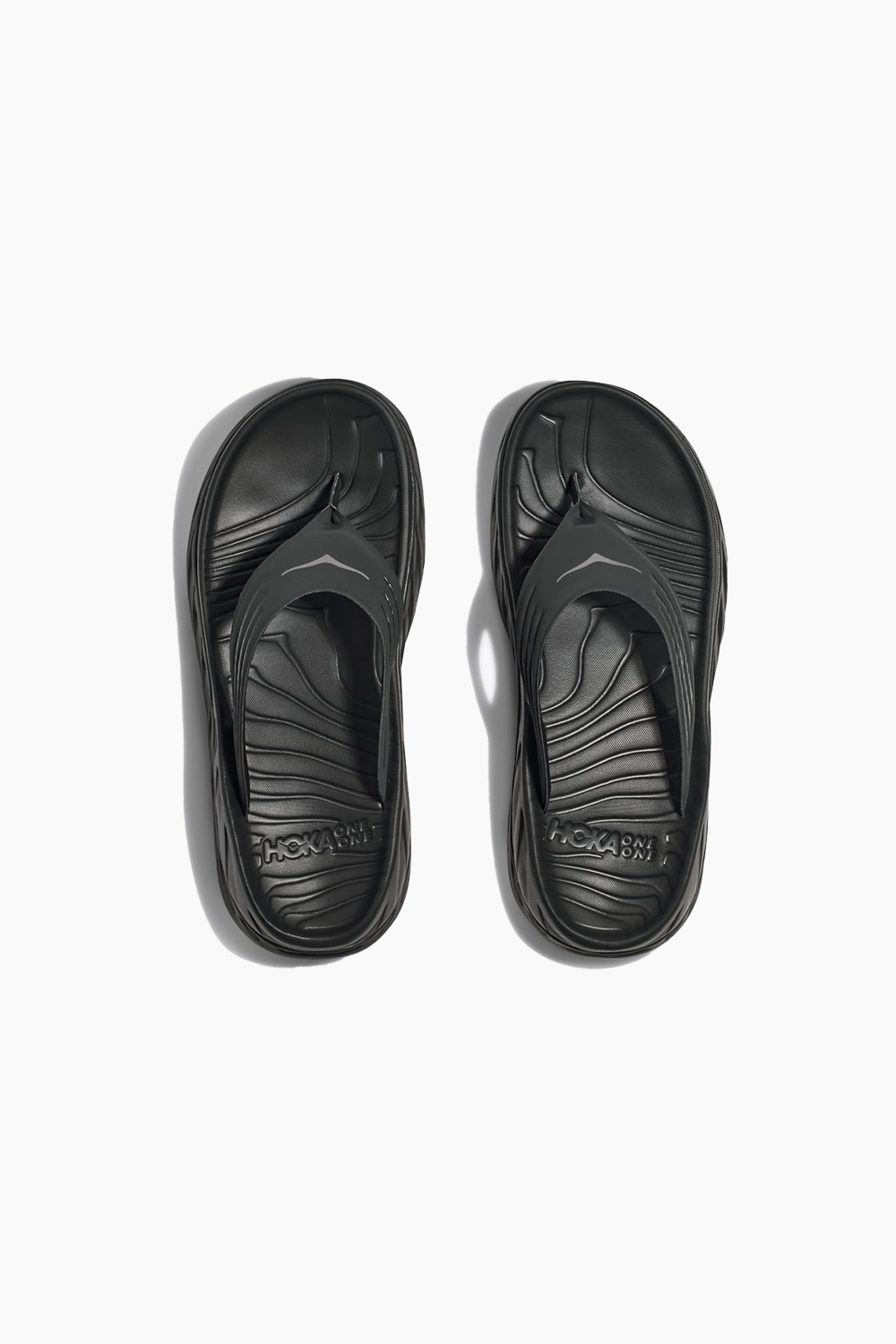 Hoka Men's Ora Recovery Flip in Black/Dark Gull Grey