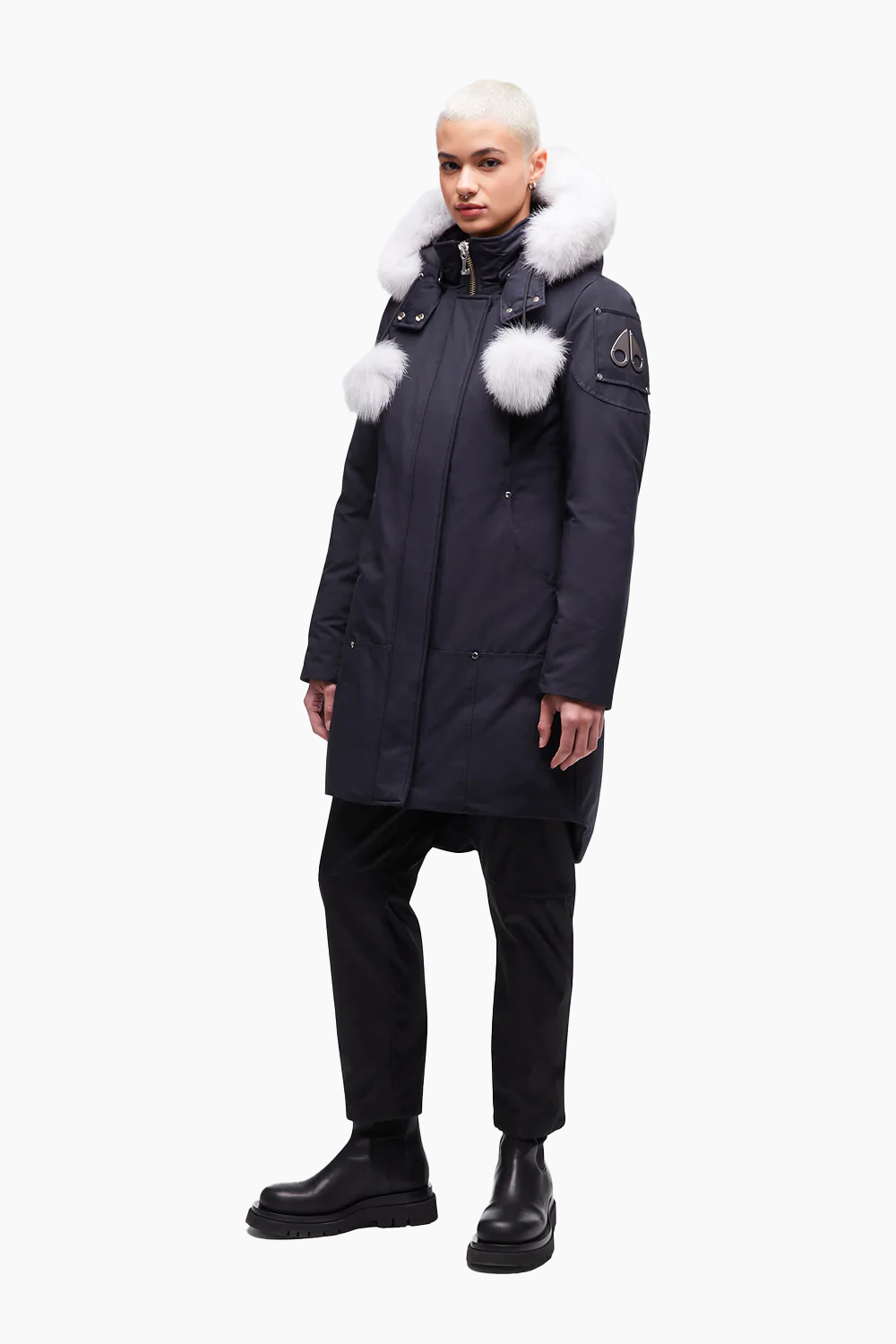 Moose Knuckles Ladies Stirling Parka in Navy with Natural