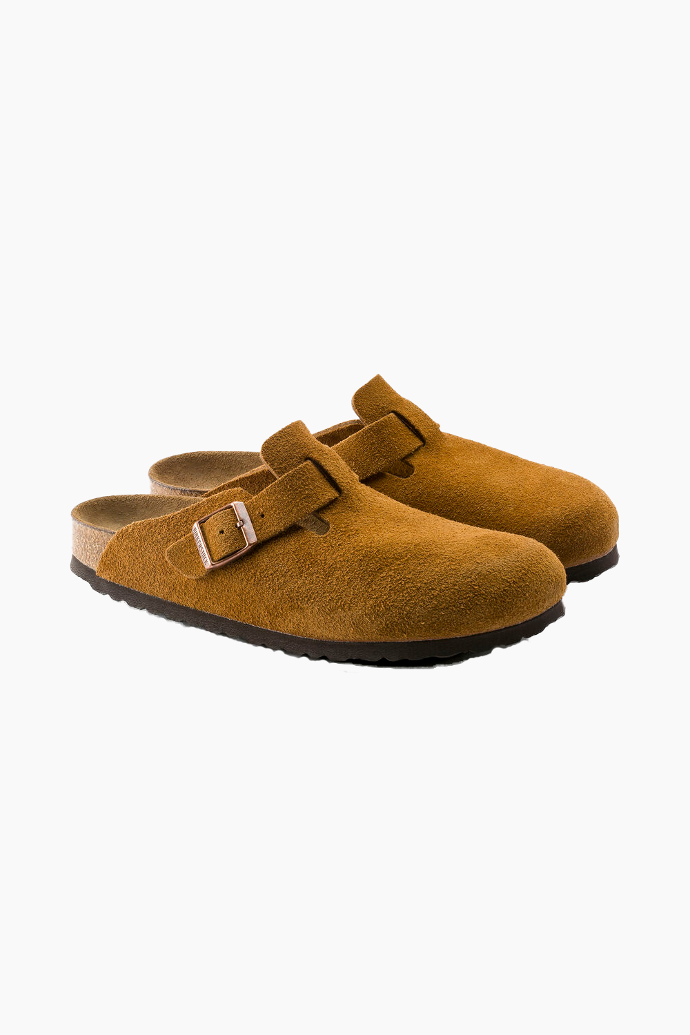 Birkenstock Boston Soft Footbed Suede Leather in Mink (Narrow)