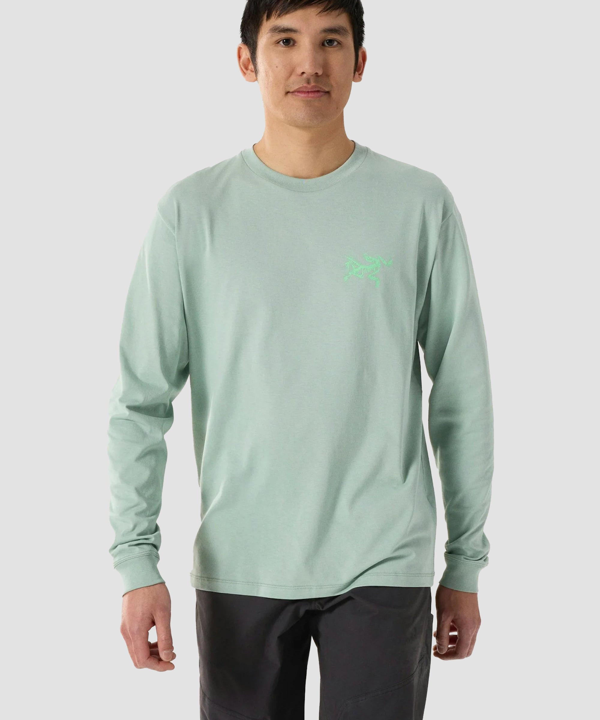 Arc'teryx Men's Kragg SL Cotton Tile LS – Stone Green/ Phosphores Cent