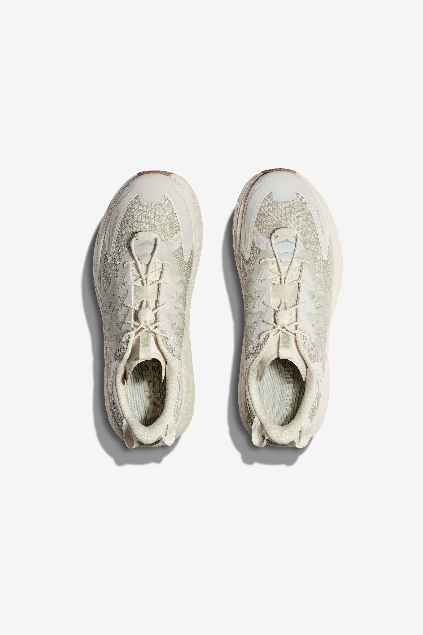 HOKA® x SATISFY® Clifton LS Unisex Sneaker in Celadon Tint/Whisper White
