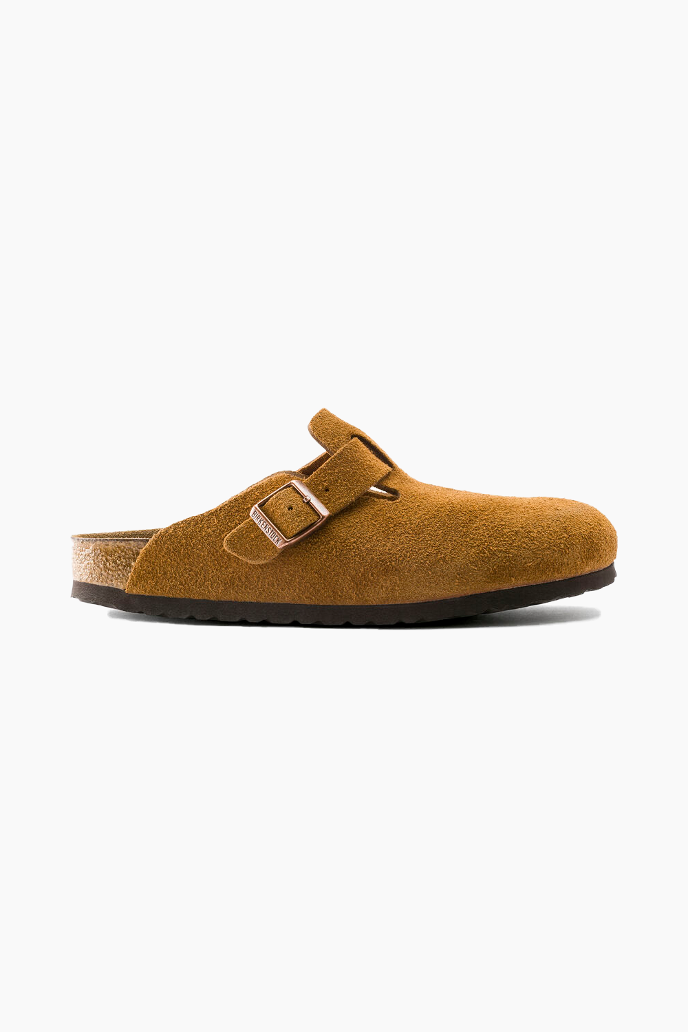 Birkenstock Boston Soft Footbed Suede Leather in Mink (Narrow)