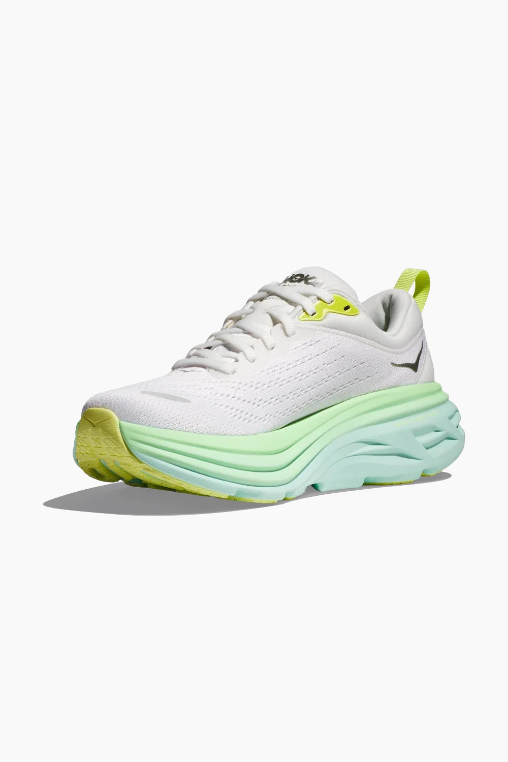Hoka Women's Bondi 8 in Blanc De Blanc/Sunlit Ocean