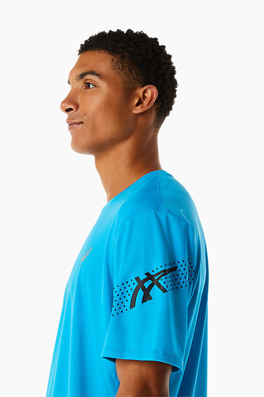 ASICS Men's Icon SS Top in Island Blue/Performance Black