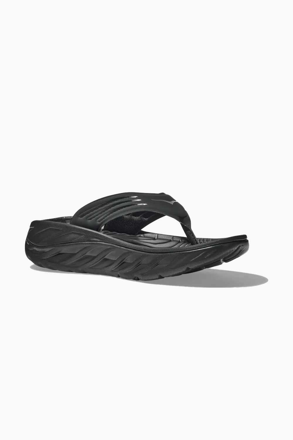Hoka Men's Ora Recovery Flip in Black/Dark Gull Grey