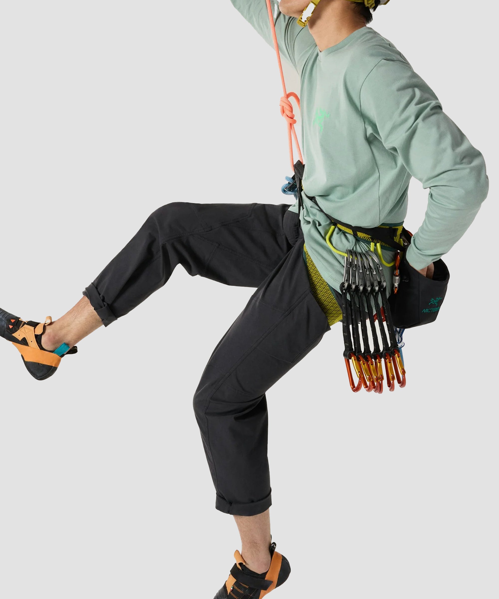 Arc'teryx Men's Kragg SL Cotton Tile LS – Stone Green/ Phosphores Cent