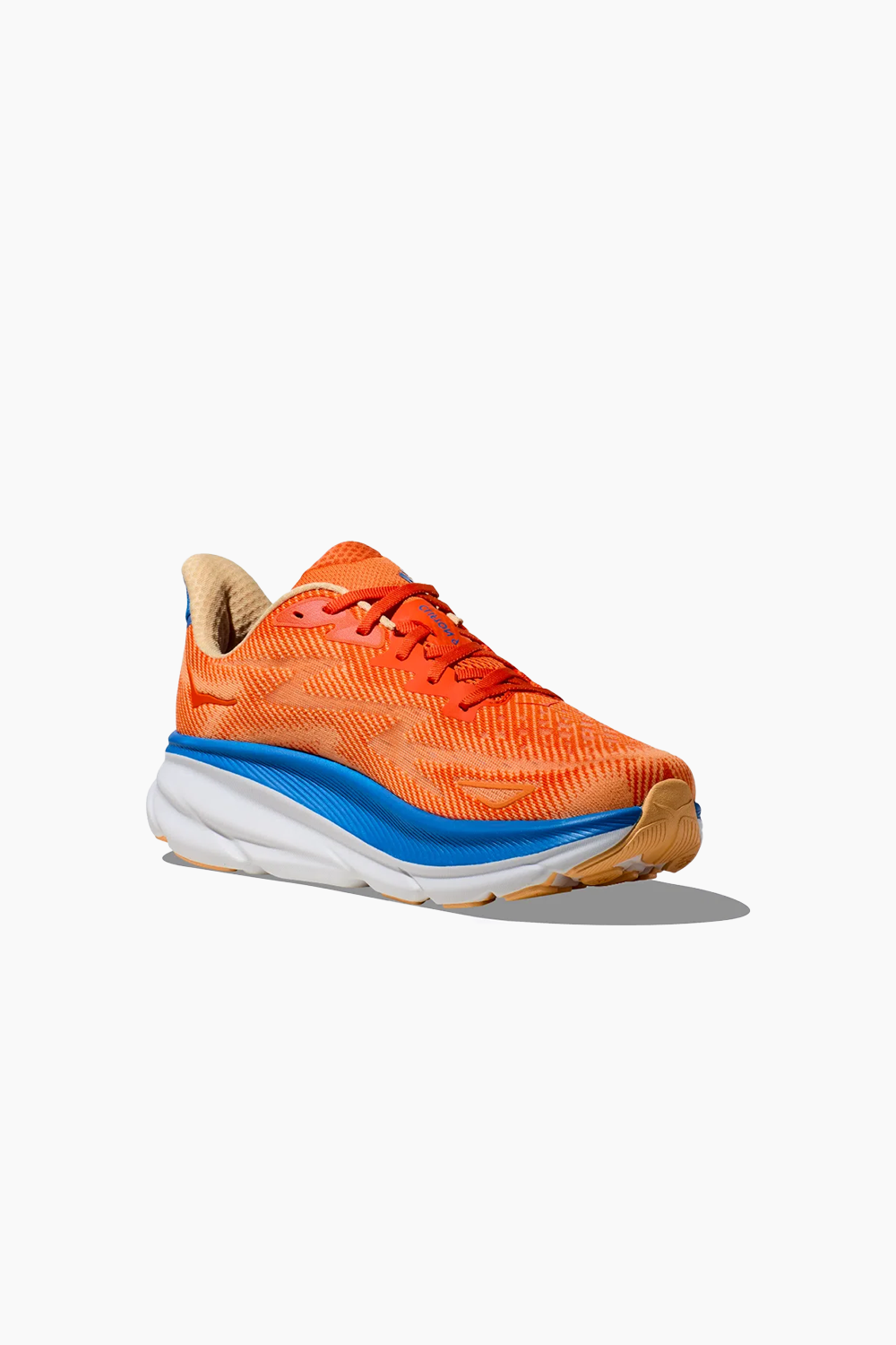 Hoka Men's Clifton 9 Sneaker in Vibrant Orange/Impala