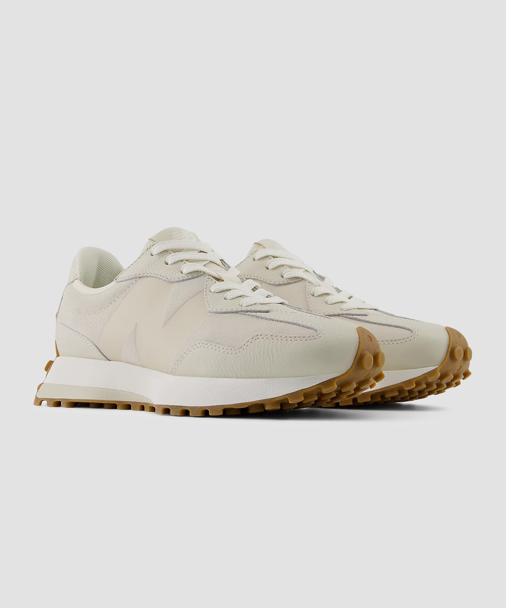 New Balance Women's 327 Sneaker in Linen with Timberwolf