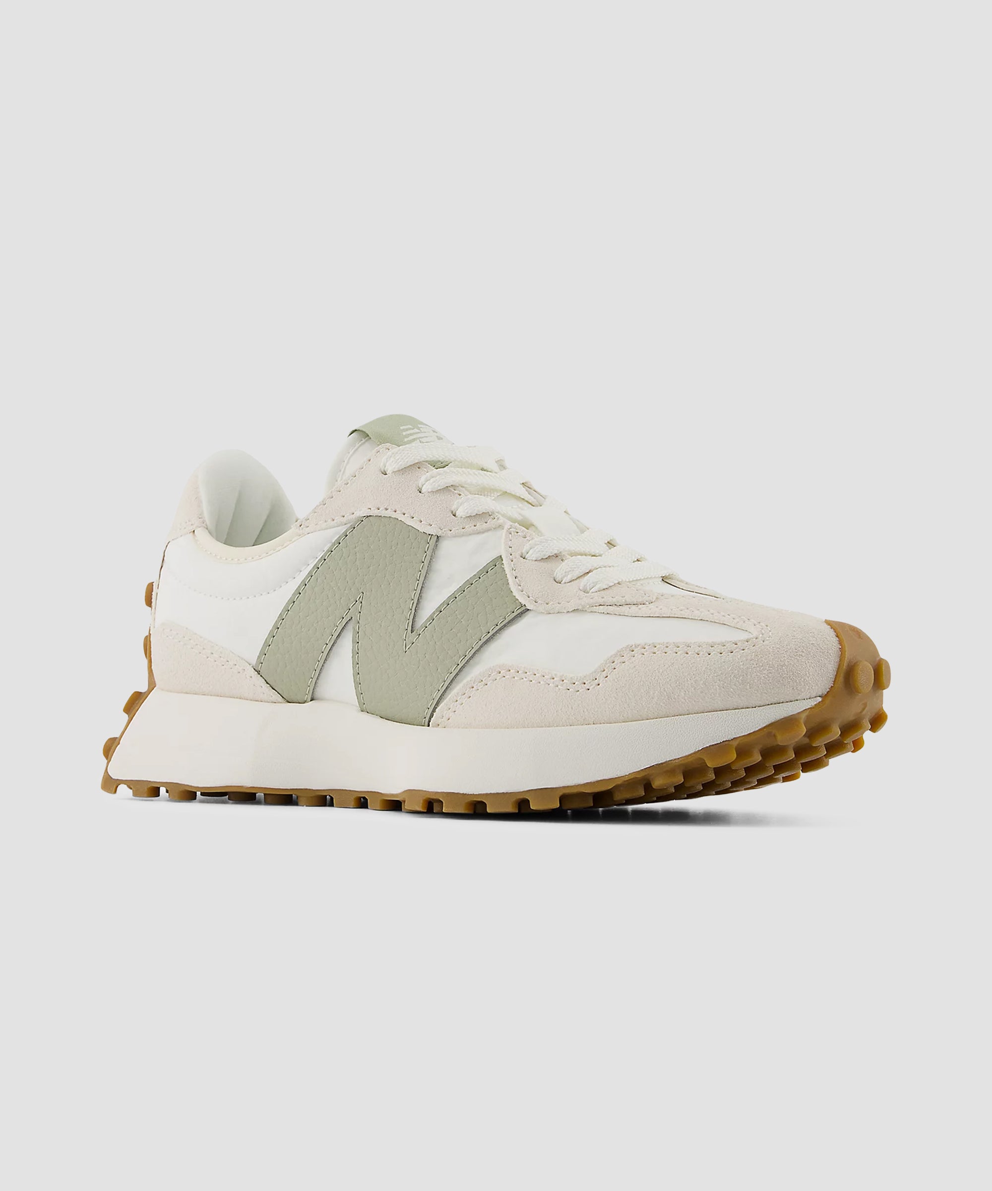 New Balance Women's 327 Sneaker in Beige/White/Green